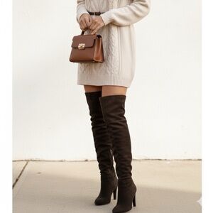Giuseppe Zanotti Leather Suede Thigh High Stilleto Brown Boots in EU 36 US 6